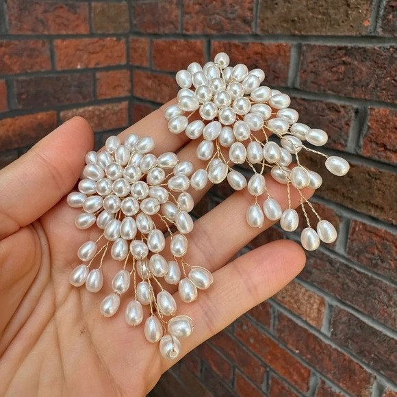 Pearl Wired Cascading Earrings - Picture 12 of 17